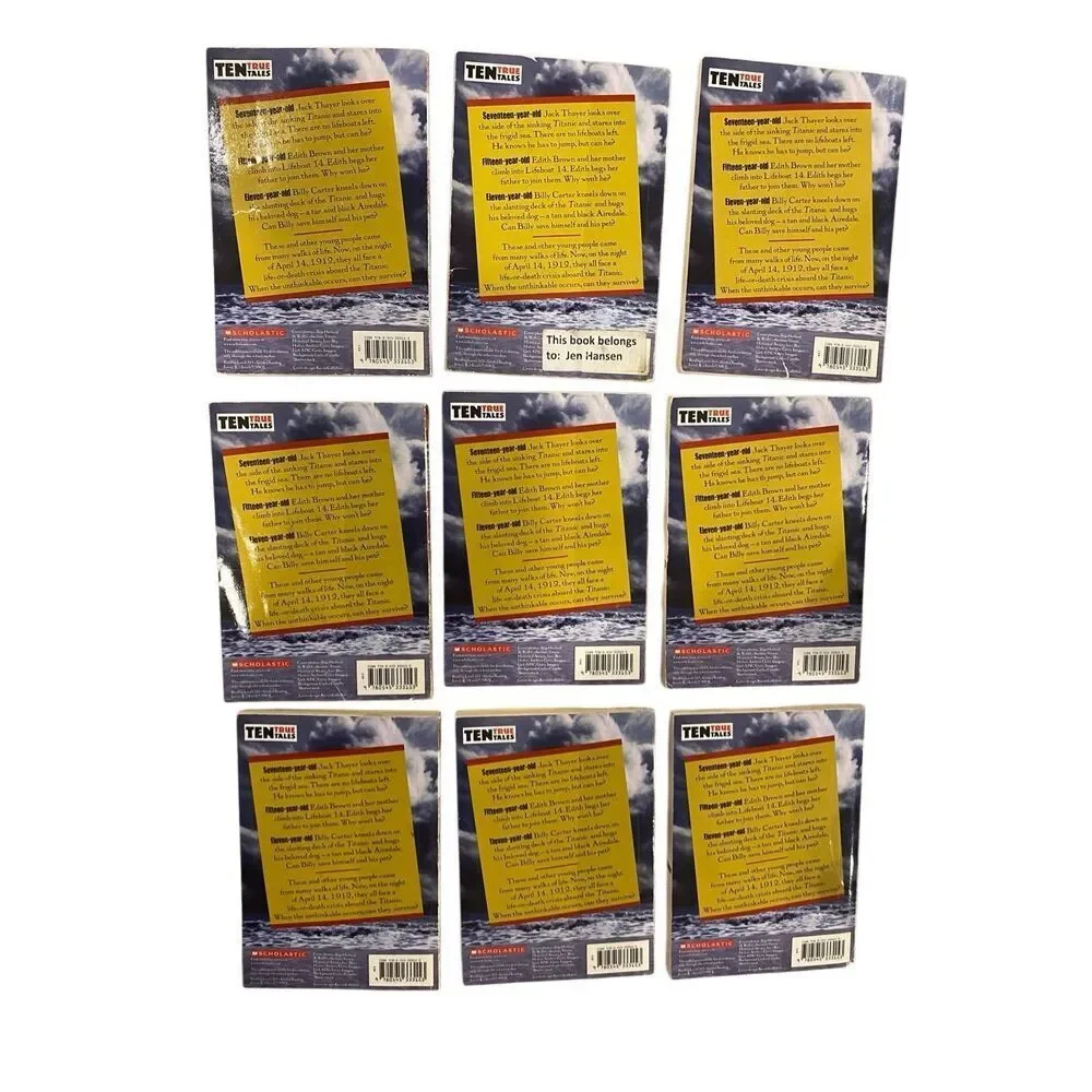 Lot Of 9 Ten True Tales Titanic Young Survivors Allan Zullo Scholastic Book